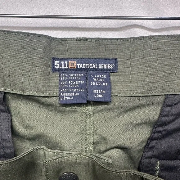 5.11 Tactical Series Cargo Pants Men’s XL Long Green Ripstop - Picture 4 of 8